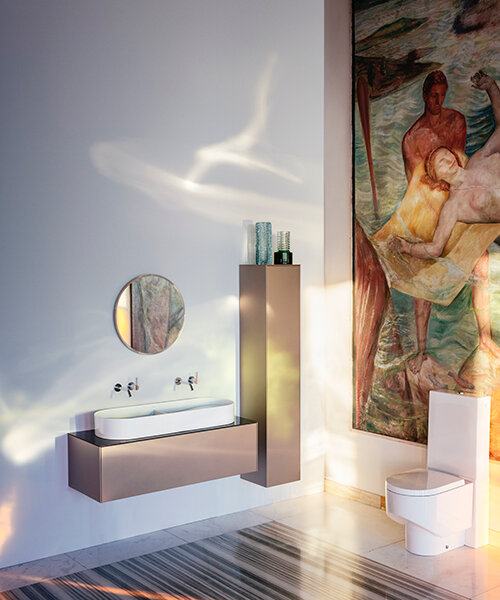 mocha mousse, pantone color of the year 2025, matches LAUFEN bathroom design