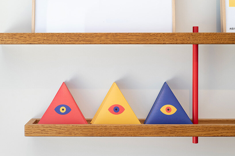 parisian patisserie ABRA frames pastries against geometric floors and bold primary colors