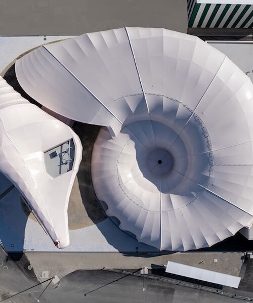 spiral shell-shaped pavilion for expo 2025 osaka bridges architecture and ecology