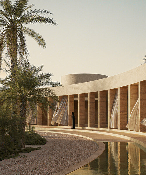 rammed earth and windcatcher roofs shape farm village in abu dhabi by inca hernandez