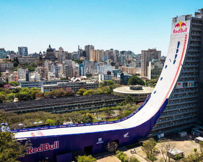 biggest functional skate ramp ever rises in brazil with curved surface made of plywood panels
