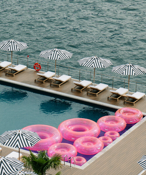 sabine marcelis collaborates with the lake como EDITION for playful jelly floats installation