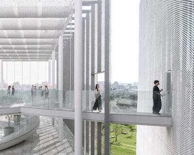 SANAA unveils taichung art museum in taiwan with translucent dual-layer metal facade