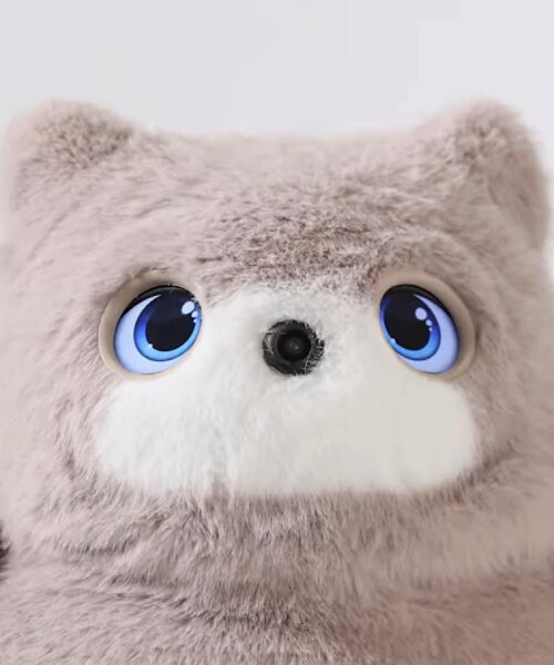 switchbot AI pet is a furry robotic teddy bear that talks to people and displays emotions