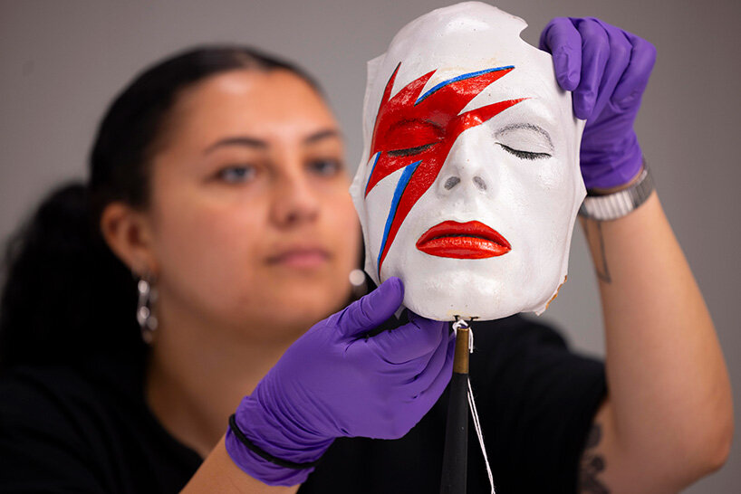 unseen ziggy guitar revealed at V&A's david bowie centre in london ahead of opening