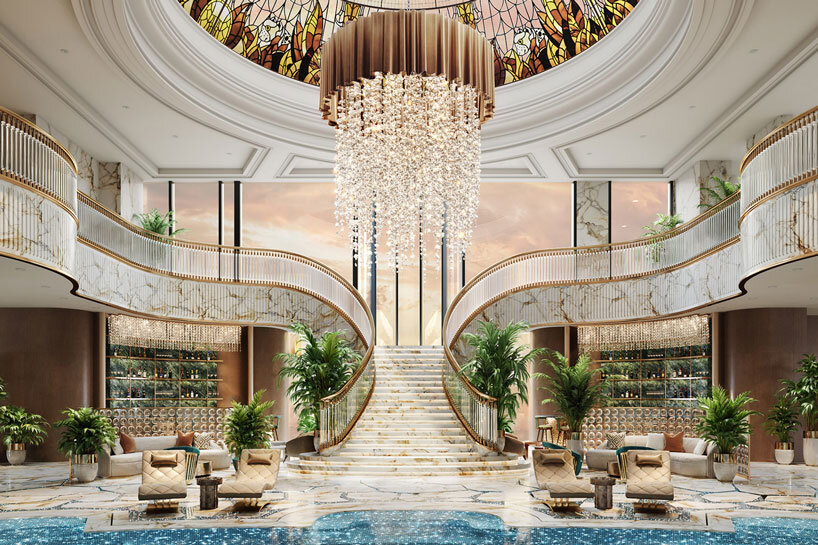 Estudio de decoración de detalles de latón, mármol, cuarzo Decoración 54 Decoración de interiores dentro de los rascacielos indios