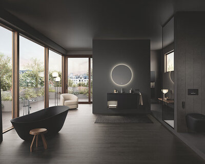 villeroy & boch dissolves boundaries in the bathroom with pure black collection