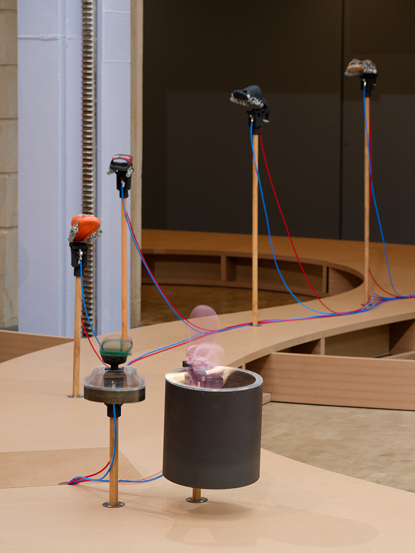 watch: collective orchestra of 201 flip-flops beats at meriem bennani's paris installation