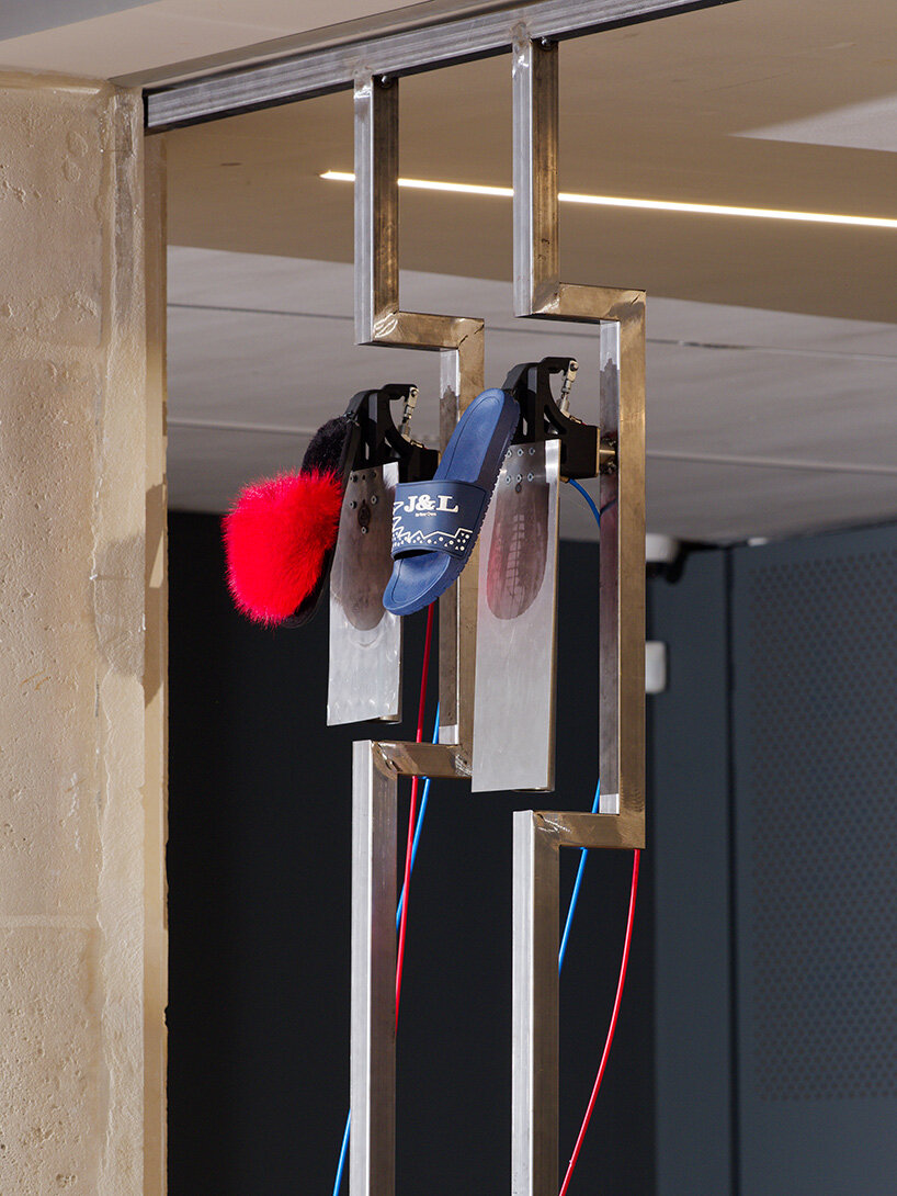 watch: collective orchestra of 201 flip-flops beats at meriem bennani's paris installation