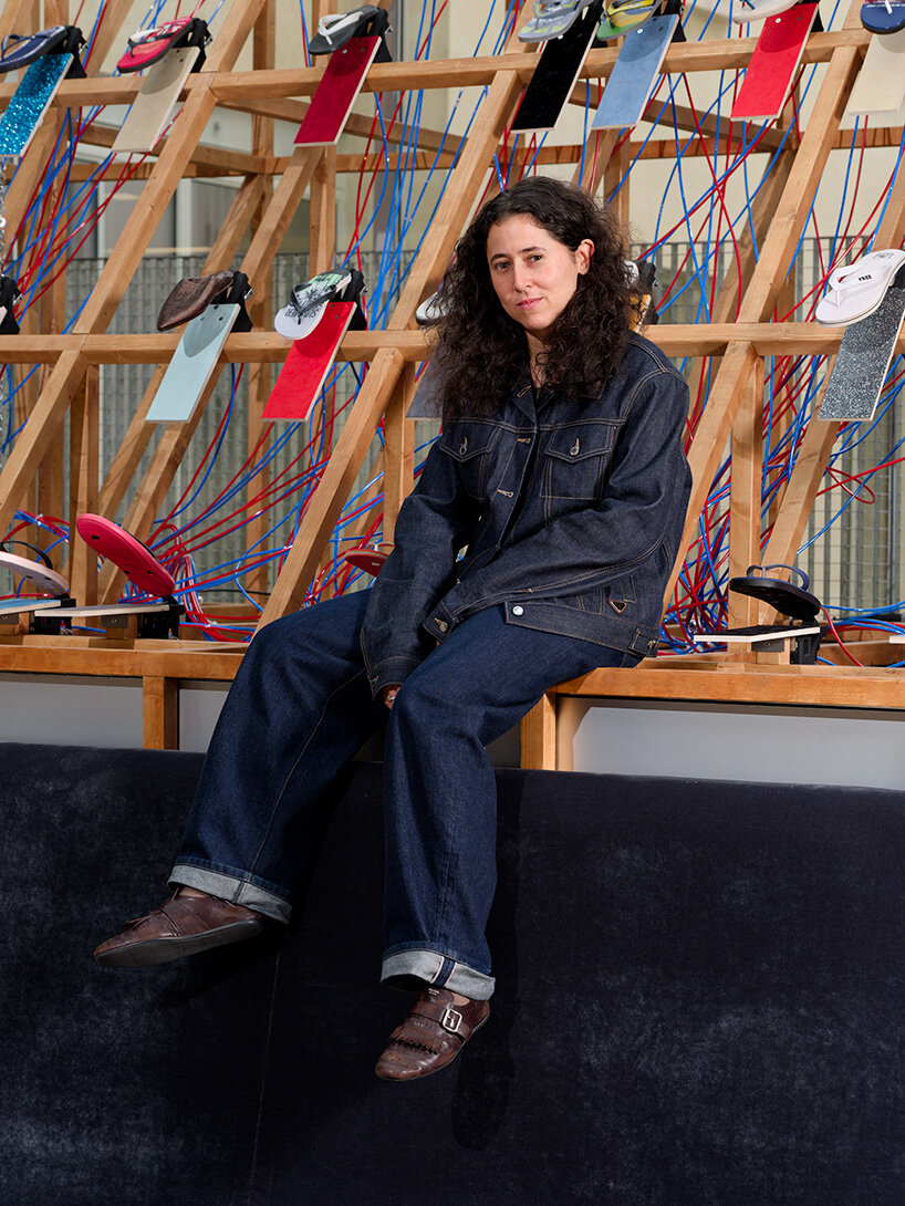 watch: collective orchestra of 201 flip-flops beats at meriem bennani's paris installation