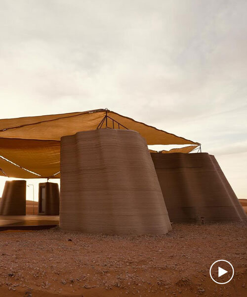 3D printed concrete habitat shelters reforestation volunteers in mongolia's desert