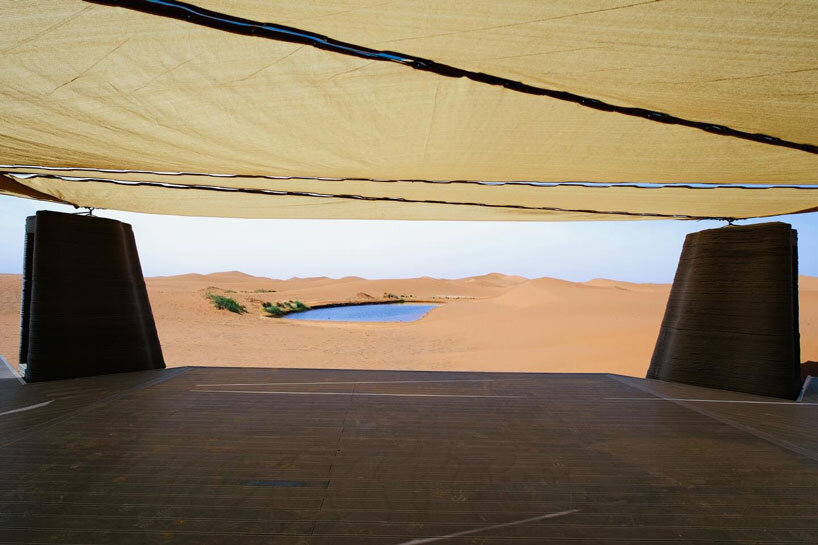 3D printed concrete habitat shelters reforestation volunteers in mongolia's desert