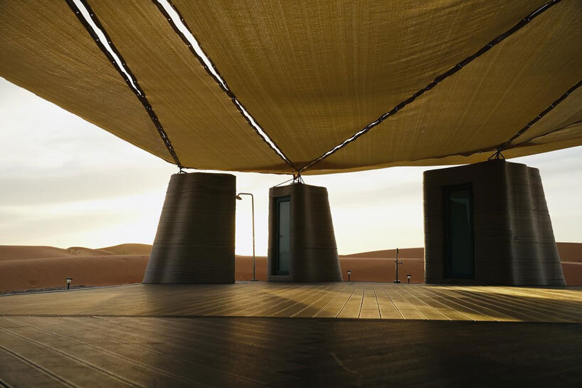 3D printed concrete habitat shelters reforestation volunteers in mongolia's desert