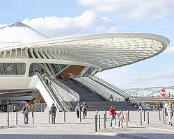 new photos show rhythmic structure of belgium’s 'gare de mons' by santiago calatrava