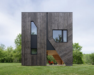 FORMA's 'house on a hill' is a sculptural, cedar-clad box in upstate new york