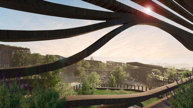 NOA planea un barrio exuberante y transitable 'renneria' en los Dolomitas de Italia