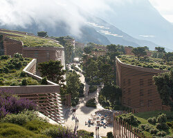 NOA plans lush, walkable neighborhood 'renneria' in italian dolomites