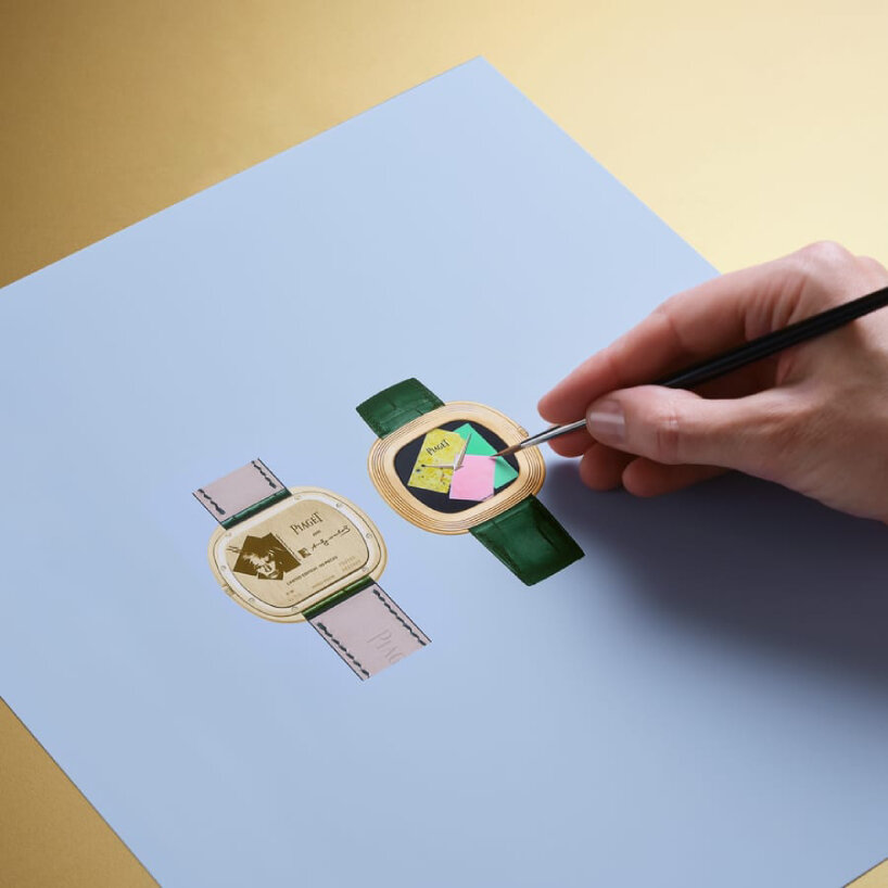 La caja del reloj también es una referencia directa a un modelo de reloj propiedad de Andy Warhol.