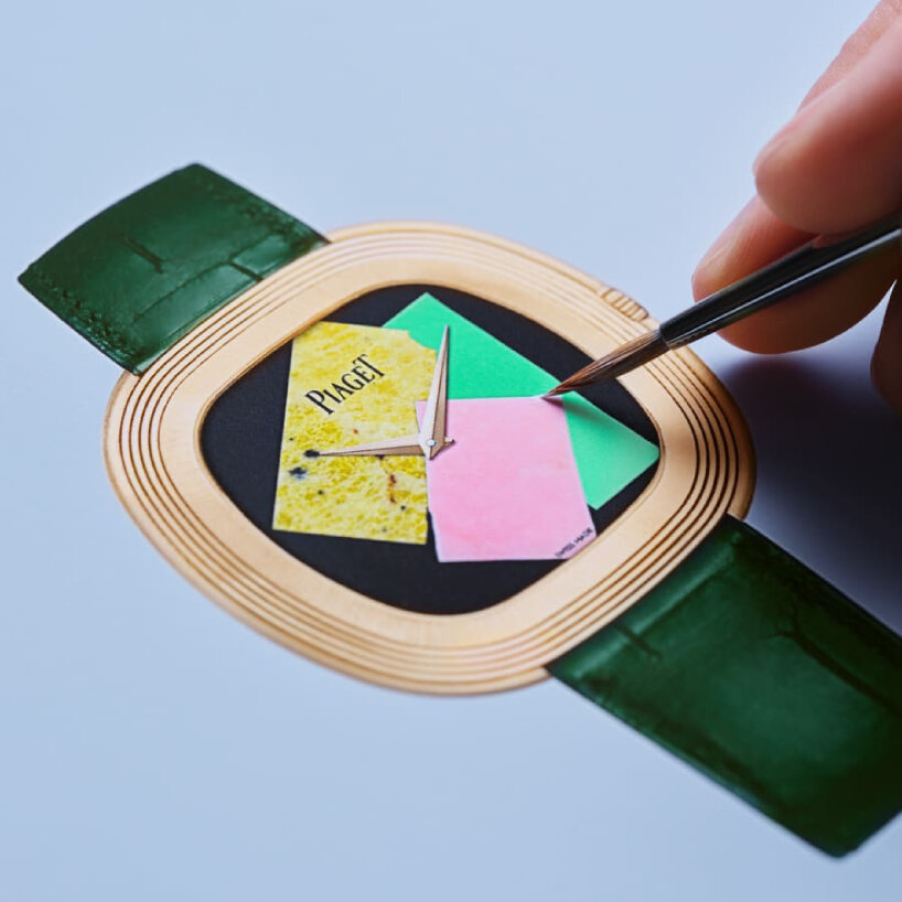 Bocetos detallados del diseño del reloj Collage.