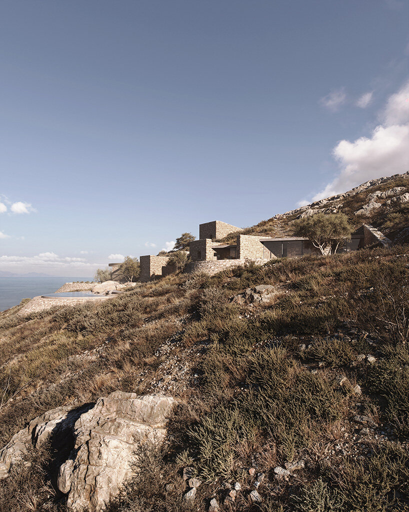 in aristides dallas architects' residence, terraces open like petals toward the aegean horizon