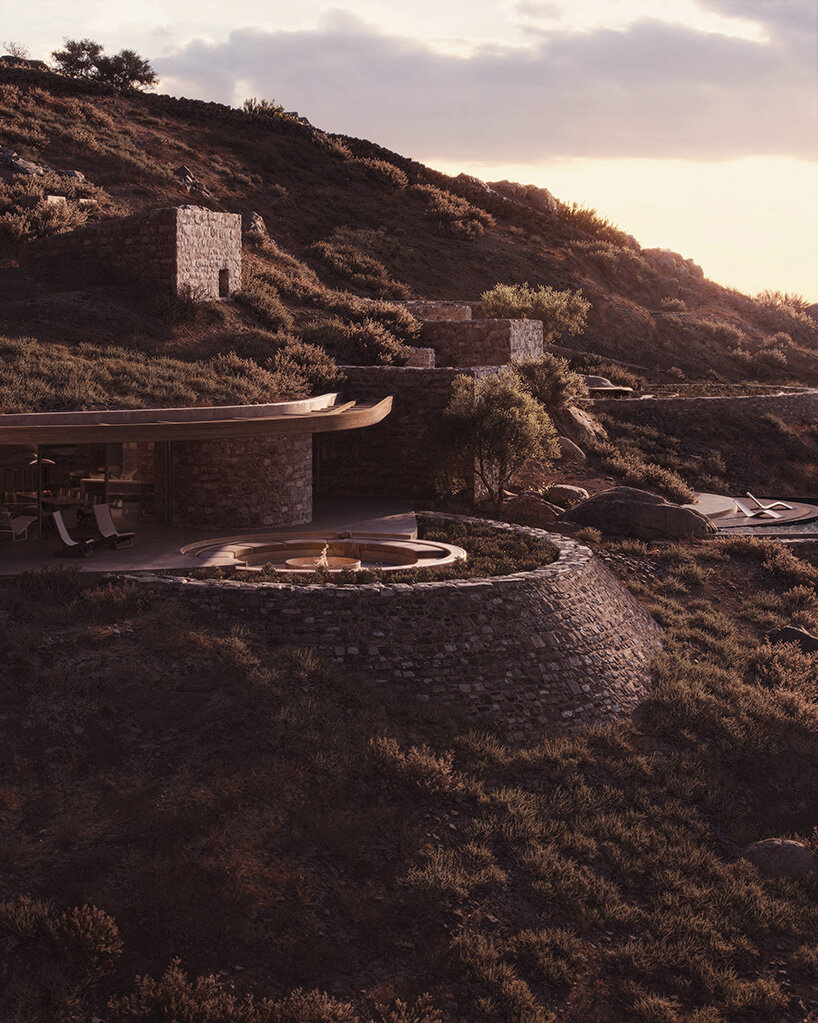petal-like terraces open greek island residence by aristides dallas toward the aegean horizon