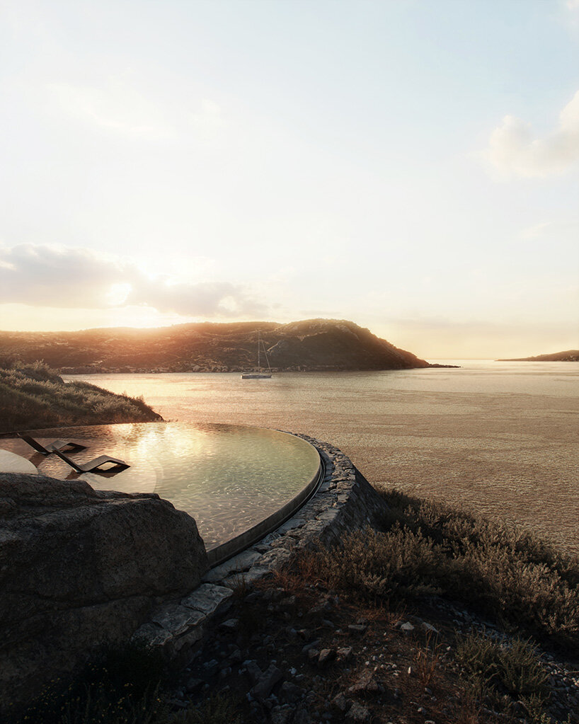 petal-like terraces open greek island residence by aristides dallas toward the aegean horizon