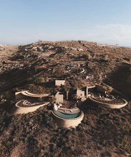 petal-like terraces open greek island residence by aristides dallas toward the aegean horizon