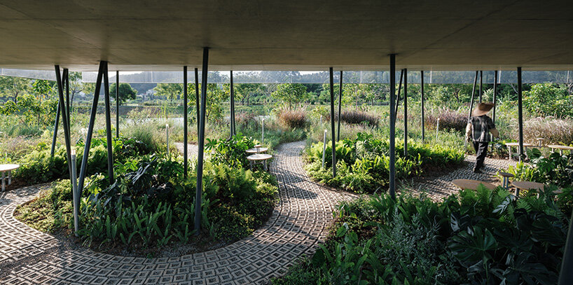atelier guo's moonlit pavilion rises from the remains of an abandoned greenhouse in china