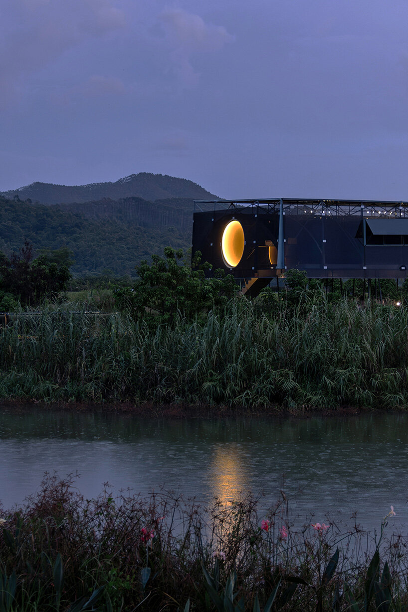 atelier guo's moonlit pavilion rises from the remains of an abandoned greenhouse in china