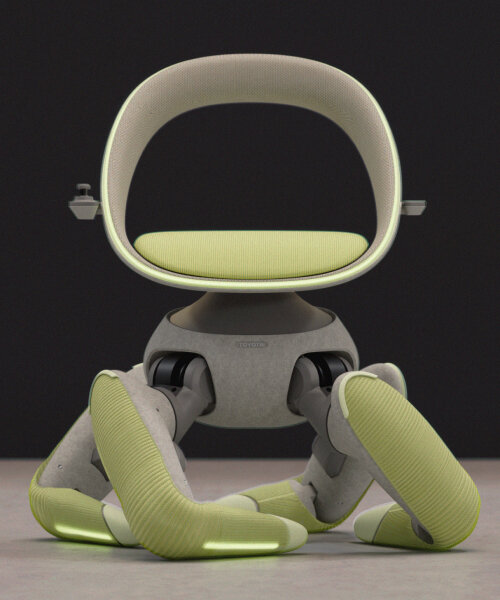 autonomous wheelchair with foldable tentacle legs can climb stairs and sit on the floor