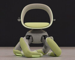 autonomous wheelchair with foldable tentacle legs can climb stairs and sit on the floor