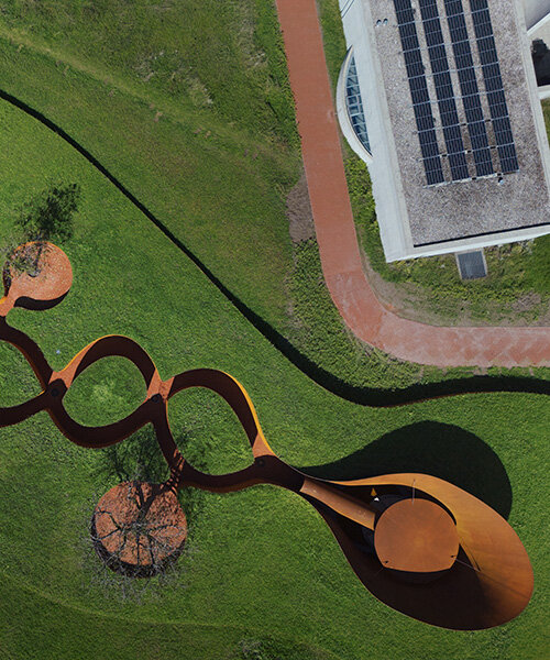 balkrishna doshi’s final project unfolds in spiraling steel forms on the vitra campus, germany