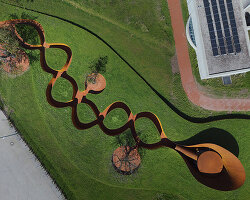 balkrishna doshi’s final project unfolds in spiraling steel forms on the vitra campus, germany