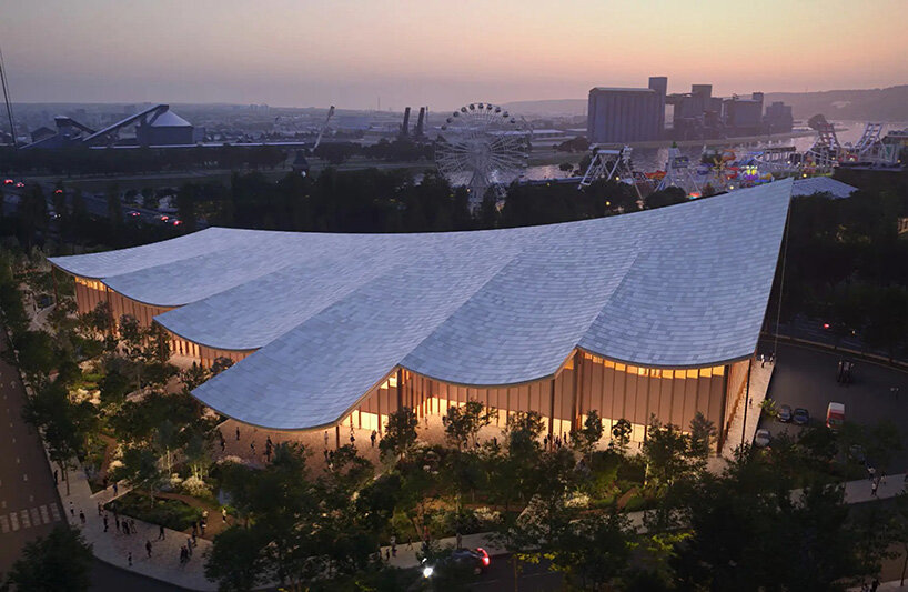 BIG wins congress center competition in france with roofline echoing waves of the seine