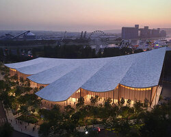 BIG wins congress center competition in france with roofline echoing waves of the seine