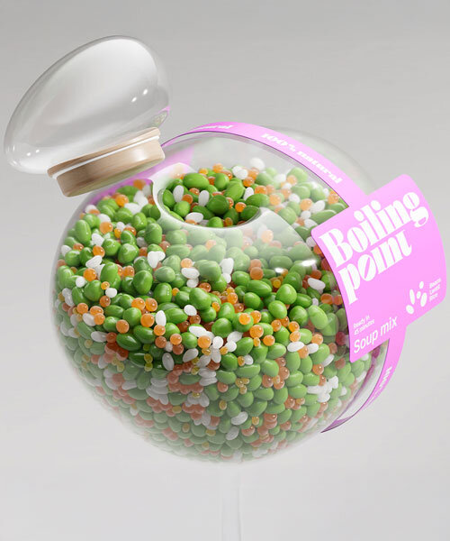 boiling point translates water bubble geometry into recyclable eco-plastic food containers