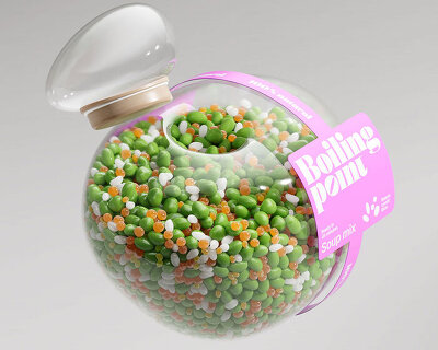 boiling point translates water bubble geometry into recyclable eco-plastic food containers