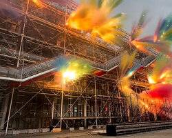 cai guo-qiang marks centre pompidou’s farewell with colossal fireworks painting