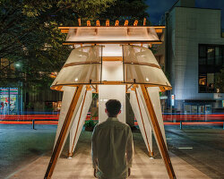rhythmic layering of wood and fabric weaves sail-inspired installation by cheng tsung feng