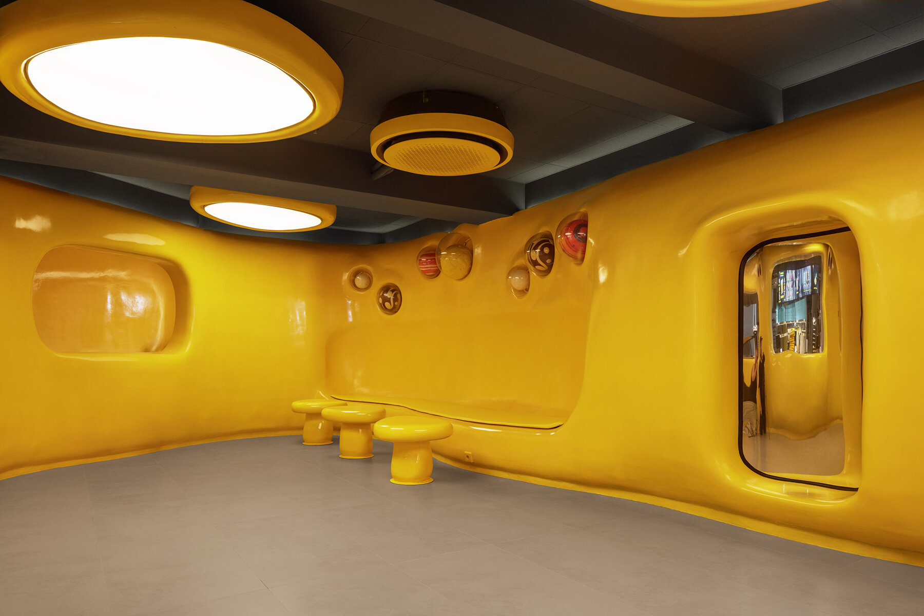 crosby-studios-bright-yellow-alien-habitat-dessert-shop-jakarta-butter-baby-designboom-large01