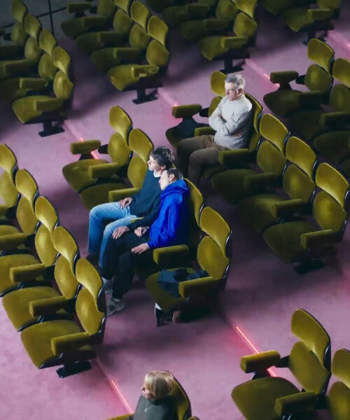 elmgreen & dragset craft hyperrealistic cinemagoer sculptures in prada mode installation