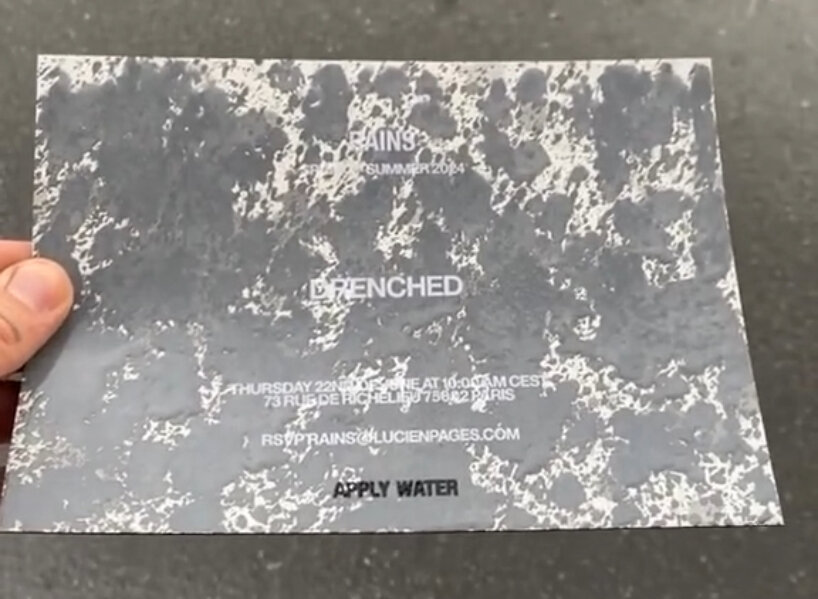 Rains' invitation could only be seen when put under water