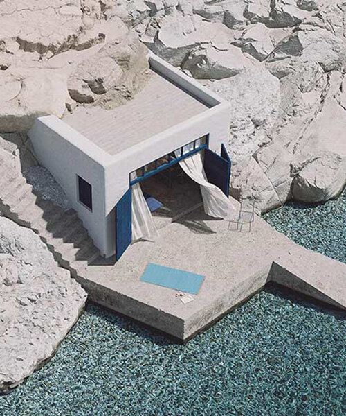 fisherman's shelter becomes a meditative retreat in renovation by façade on milos island