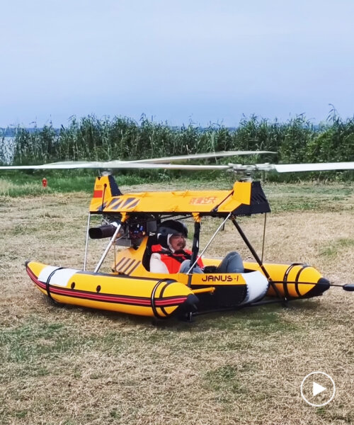 foldable flying suitcase can take off as one-seater VTOL aircraft and land on water as boat