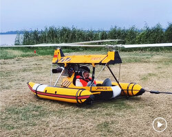 foldable flying suitcase can take off as one-seater VTOL aircraft and land on water as boat