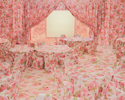 india mahdavi’s rose-draped speakeasy for we are ona pops up in paris during art basel