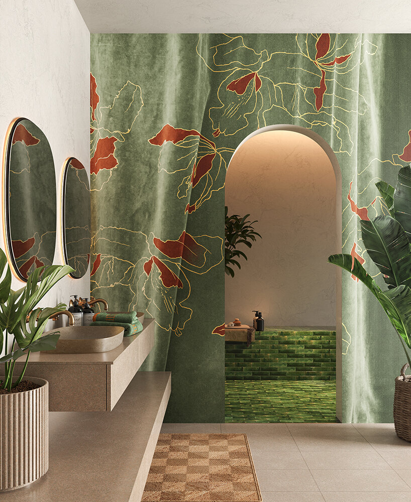 wallpaper collection flamenco dances with walls through sophisticated form, color & texture