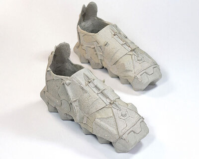 recycled carton egg boxes turn into sneakers by kibardin design
