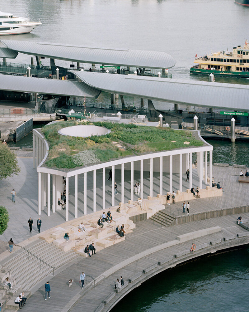 recycled oyster shells form besley & spresser's pavilion in sydney
