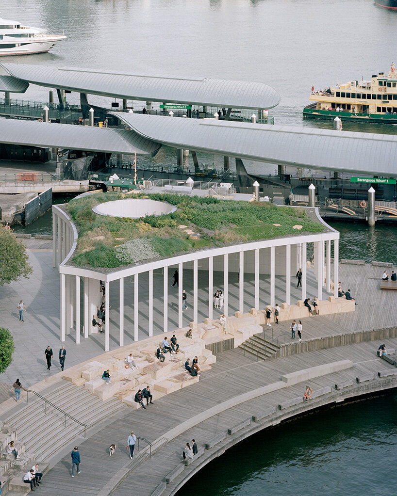 La glorieta de Besley y Spresser en la parte superior del techo del paisaje en Sydney, hecho de conchas de ostras recicladas